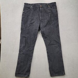 Wrangler Mens Jeans 40x32 Black Denim Cowboy Western Riding Workwear Cotton